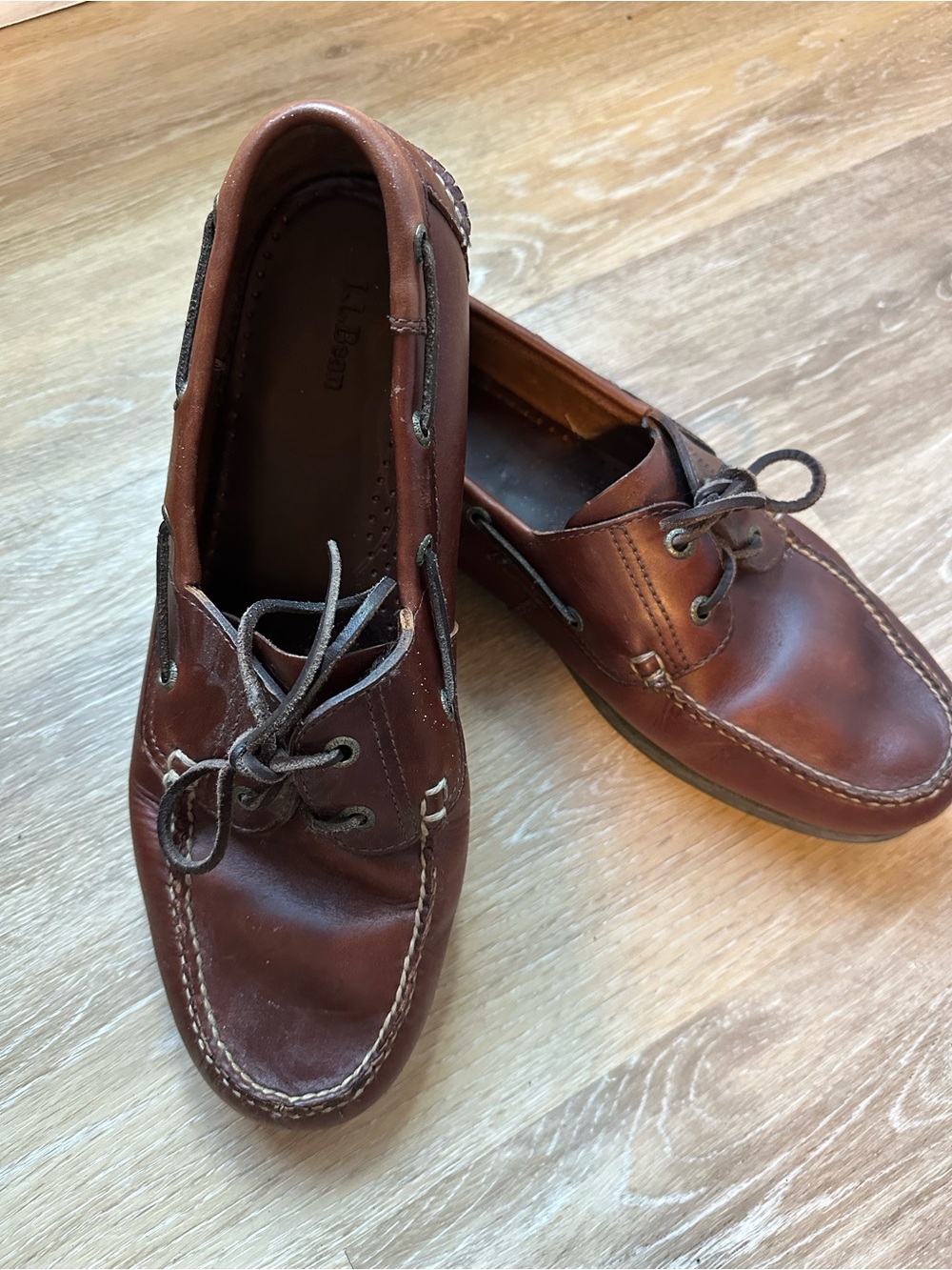 L.L. Bean Men's Brown Leather Boat Shoes